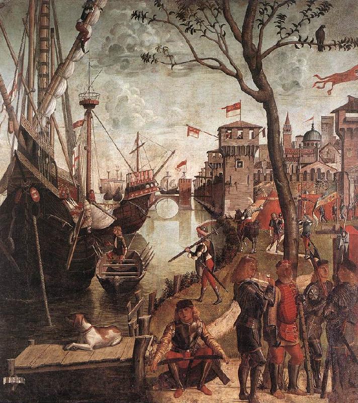 CARPACCIO, Vittore The Arrival of the Pilgrims in Cologne d Norge oil painting art